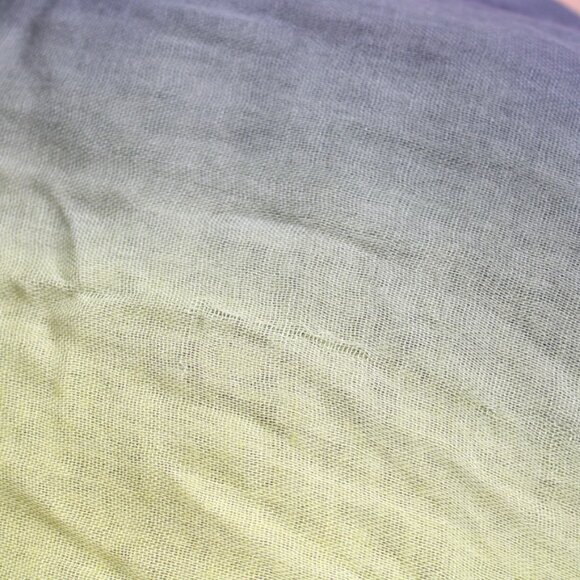Blue Pacific Dream Cashmere Silk Scarf Ombre Yellow Green Blue Brown 78" x 48" - Picture 6 of 6
